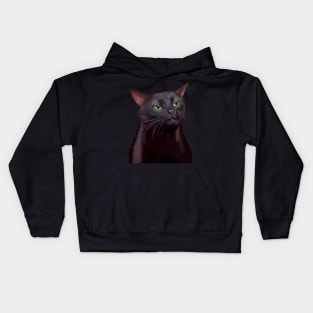 Black cat zoning out meme Kids Hoodie